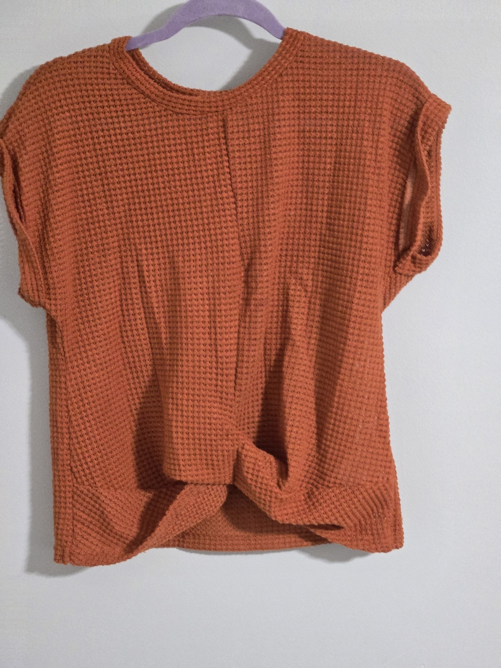 Women's Knit Short-Sleeve Top in Burnt Orange